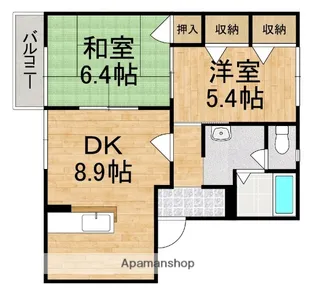 アルカディアみむろA【1階】の間取り