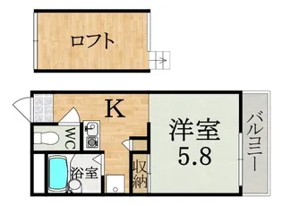 レオパレス冨田Ⅲ【2階】の間取り