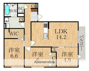 VILLA CALMA【3階】の間取り