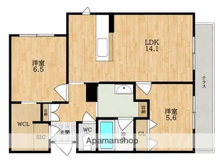 サニーサイドリュクス【1階】の間取り