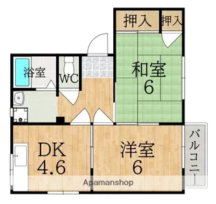 クレセール学園前B【2階】の間取り
