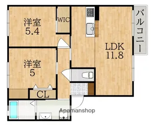 デサロージュ学園前A【2階】の間取り