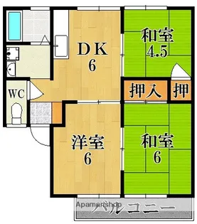 奈良県奈良市西大寺野神町1丁目【アパート】の間取り