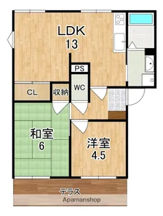 フレグランス左京 A棟【1階】の間取り