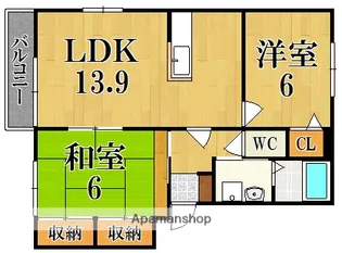 ベルコリーヌ真美【2階】の間取り