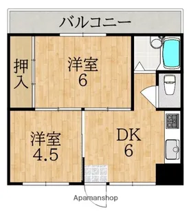 シャルルあやめ池【203号室】の間取り