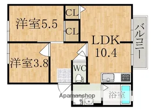 ブリーズ大安寺【2階】の間取り