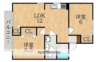 アゼリオ学園前B【2階】の間取り