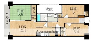 ライオンズマンション学園前第2【7階】の間取り