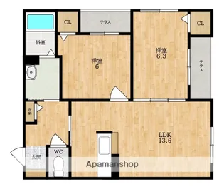 SHAMAISON 観音寺 A(シャーメゾン カンノンジ)【1階】の間取り