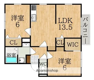 エステートピア学園前B【1階】の間取り