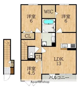 サンロード学園前【2階】の間取り