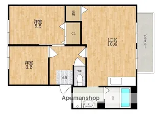 バンブーパインハイツ A【2階】の間取り