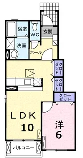 プリべ ドゥース【1階】の間取り