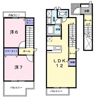 ウエストアルカディア【2階】の間取り