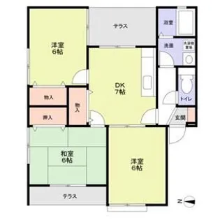 エステートピア二階堂【1階】の間取り