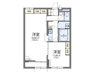 レオパレスヴィラージュE【103号室】の間取り