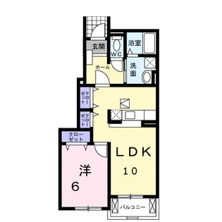 クレメント サニー2【1階】の間取り