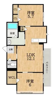 レスパス デュルポ堀内C【3階】の間取り