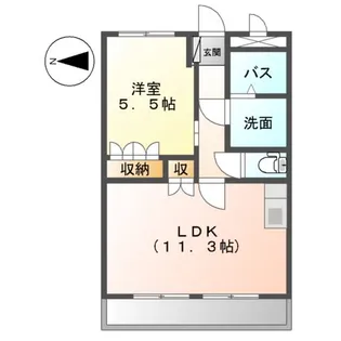 サニーコート冨士【105号室】の間取り