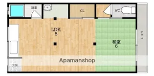 1LDKの間取り画像