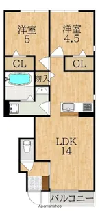 ローレルヒルズ富雄【1階】の間取り