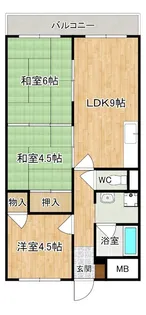 矢埜ハイツ【203号室】の間取り