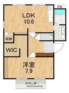 メルベーユ朱雀B【1階】の間取り