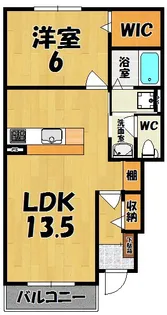 1LDKの間取り画像
