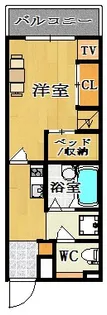 レオパレス佐保川【2階】の間取り
