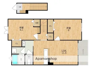 メゾン城東II(ジョウトウ)【2階】の間取り