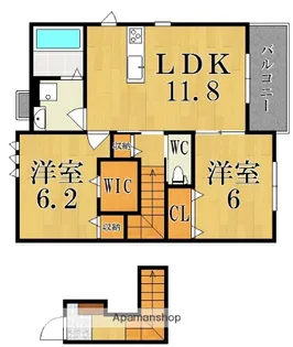 BELLE VILLE AーII(ベル ヴィーレ)【2階】の間取り