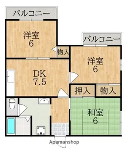高瀬ハイツ1号館【1階】の間取り