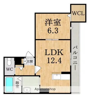 ユアメゾン郡山【1階】の間取り