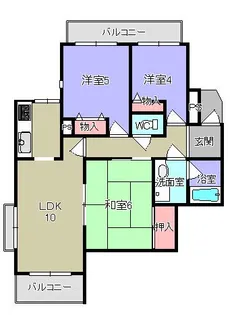 パーク・ノヴァあやめ池【2階】の間取り
