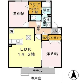 グリーンフィールド B棟【103号室】の間取り