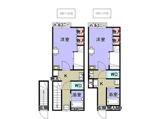 レオパレス悠【2階】の間取り