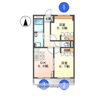 ラ・セゾン【1階】の間取り