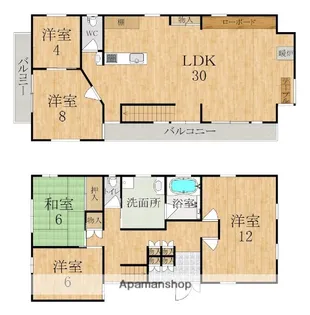 奈良県天理市川原城町【一戸建】の間取り