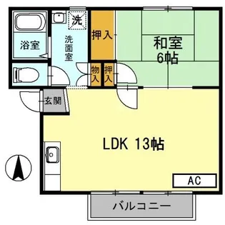 レジデンスボナール Ⅱ【Ⅱ202号室】の間取り