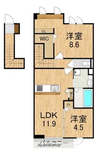 竜田テラス【2階】の間取り