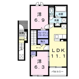プリュニエ キャトル【2階】の間取り