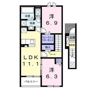 プリュニエ キャトル【2階】の間取り