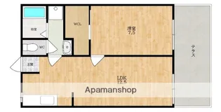 RA・CREW九条(ラ・クルークジョウ)【1階】の間取り