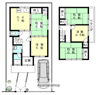 奈良県大和郡山市小泉町東3丁目【一戸建】の間取り