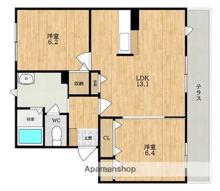 メゾン・ソシアC棟【105号室】の間取り