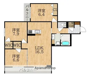 ヒルズ奈良鳥見【3階】の間取り