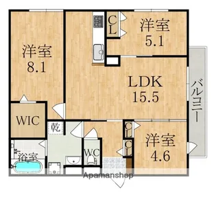 VILLA CALMA【1階】の間取り