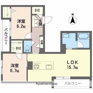 シャーメゾン西大寺南【3階】の間取り