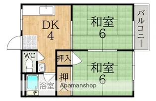 サンハイツ富雄B【2階】の間取り